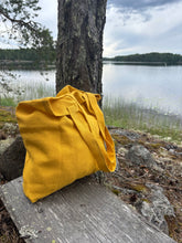 Lataa kuva Galleria-katseluun, Kangaskassi pellavaa, keltainen